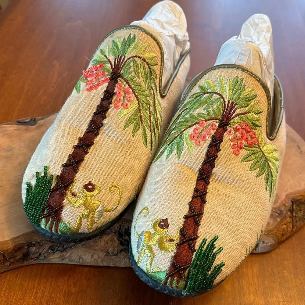 Embroidered & Beaded Slides - Size 8
